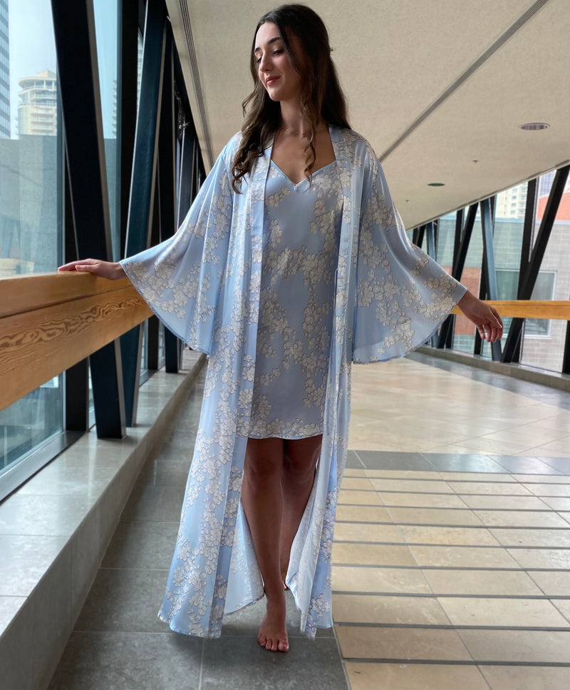 BED Renees Blossom Silk Satin Robe