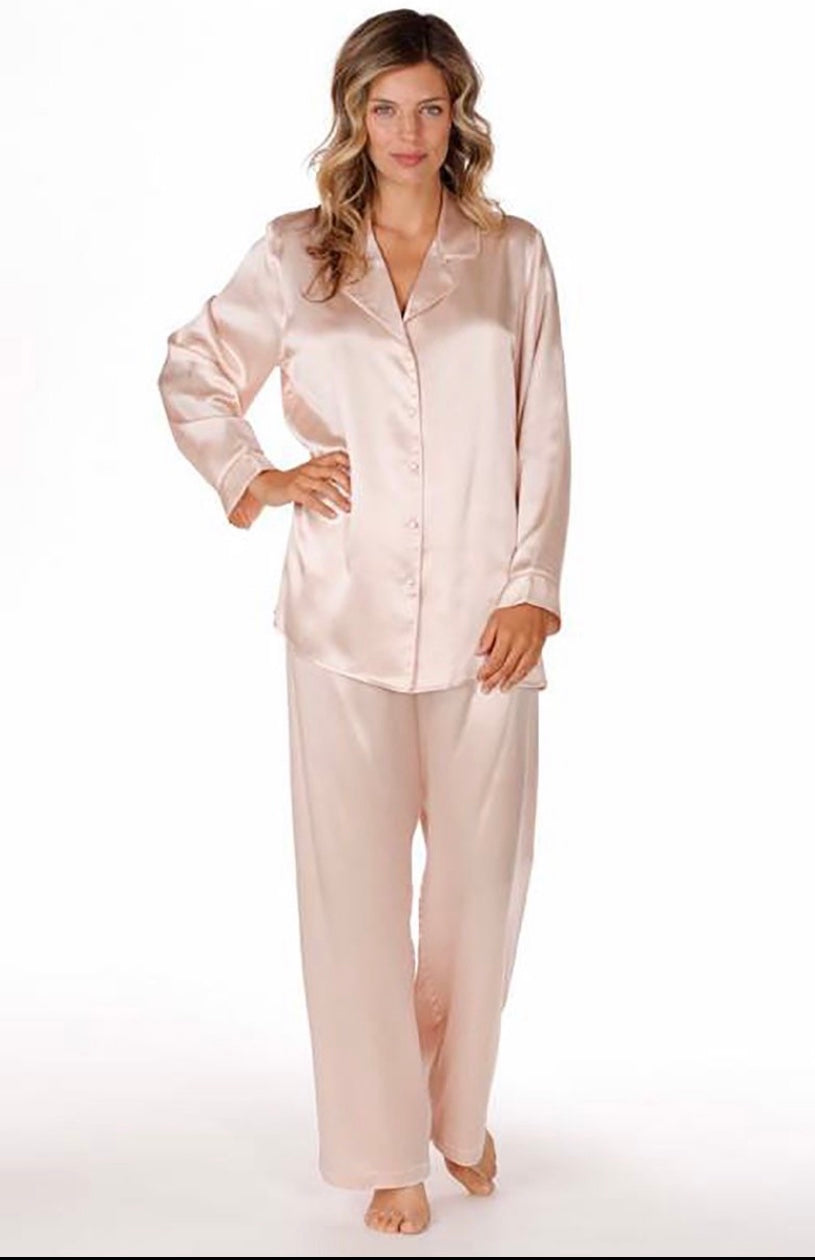 Custom Satin Sleep Wear 100% Pure Silk Pyjamas Set Women Silk